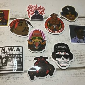 ❤️3/$10 (10) Rapper Tupac,Eazy E waterproof stickers set2